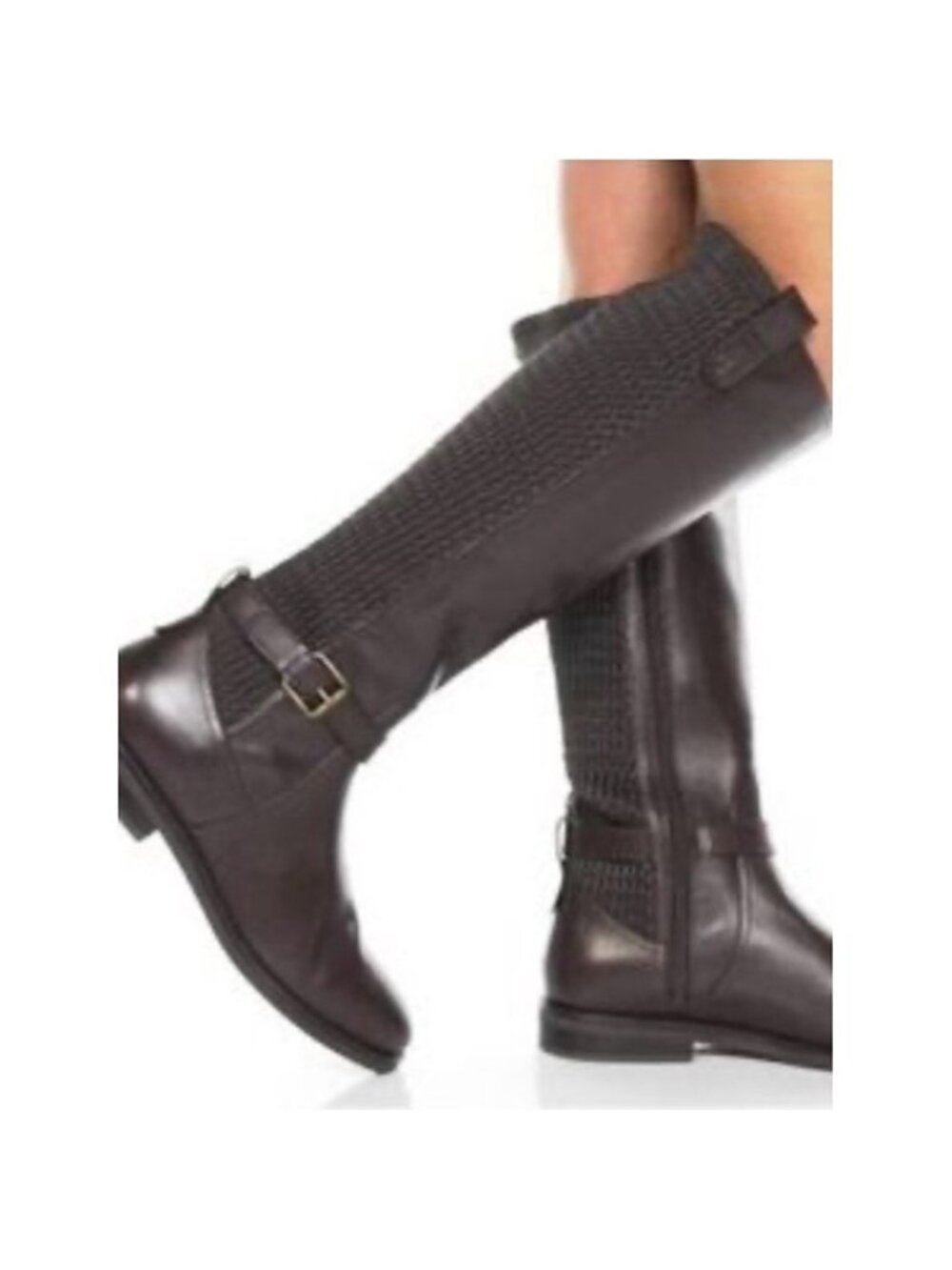COLE HAAN BROWN LEATHER BOOTS ISABELL STRETCH SIZE 9.5